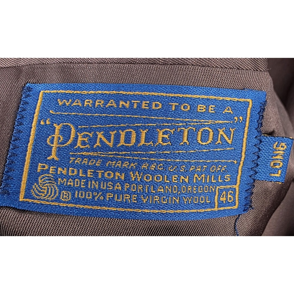 Pendelton Blazer Coat Virgin Wool Tweed Mens 46L 2-Button Single Breasted USA - Picture 5 of 6